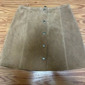 Topshop Tan Suede A-Line Skirt size 6